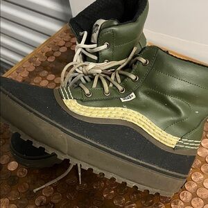 Vans Olive and Black High-Top Boots